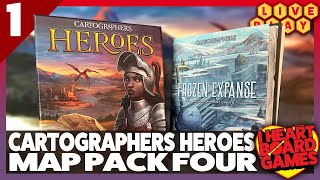 Cartographers Heroes Live Play Through Map Pack 4 Frozen Expanse [upl. by Llenahs447]