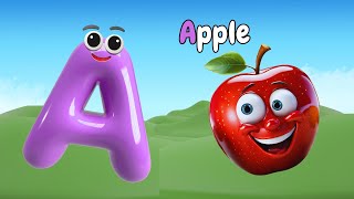 ABC phonics song  A for apple  Nursery rhymes  Colours  Shapes  Numbers  kids learning videos [upl. by Acissehc]