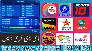 nss6 free dish channel frequency  today new update DD free Dish 2024  free Dish Channel [upl. by Burley956]