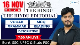 16 November 2024  The Hindu Analysis  The Hindu Editorial  Editorial by Vishal sir  Bank  SSC [upl. by Yaned]