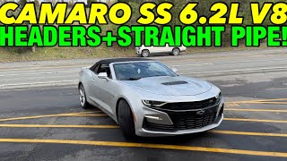 2018 Chevy Camaro SS 62L V8 w LONG TUBE HEADERS amp STRAIGHT PIPES [upl. by Cirnek190]