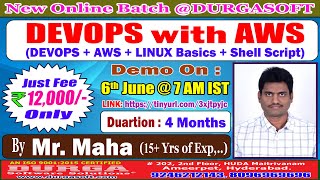 DEVOPS with AWS Online Training  DURGASOFT [upl. by Alasteir364]