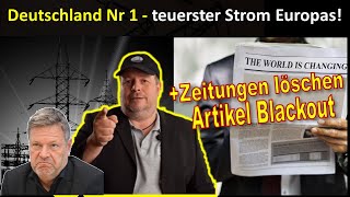 Deutschland Platz 1 Strompreis  Zeitungen löschen Artikel Blackout durch Solar [upl. by Clerc]