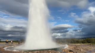 Active Geysir with eruptions Iceland  WATCH TILL THE END [upl. by Idnor811]