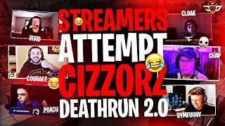 STREAMERS ATTEMPT CIZZORZ DEATHRUN 20 Fortnite Battle Royale [upl. by Atiuqram]