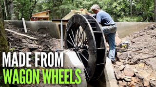 Installing the Water Wheel for HYDRO POWER  the Off Grid Cabin EP 25 [upl. by Ednarb150]