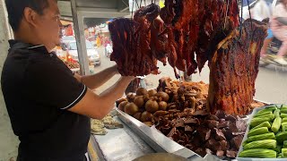 Tasty BBQ Pork Belly amp Braised Pork Organs  Street Food in Phnom Penh Cambodia [upl. by Acinoev34]