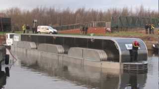 The Hydrokinetic OblinArk® Green Power Barge Launch in Leeds 8th Dec 2012 [upl. by Nawram]