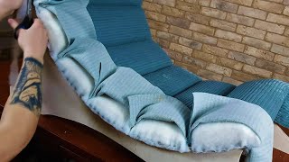 How to Upholster a Chair with Tufted Channels  Fluted Upholstery Tutorial [upl. by Enileuqaj]