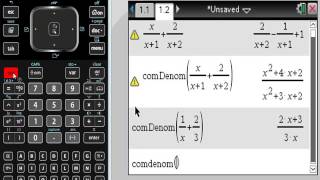 Ti Nspire CAS Simplifying Rational Addition SUbtraction COMMON DENOM [upl. by Beeck]