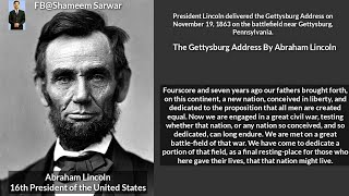 The Gettysburg Address By Abraham Lincoln 16th President of the United States usa america [upl. by Cyprio665]