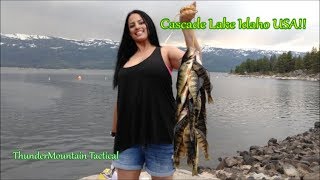 Lake Cascade Perch Fishing from the Bank Idaho USA [upl. by Quince]