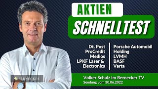 AktienSchnelltest inkl BASF Dt Post LVMH LPKF Varta Porsche Automobil Holding usw [upl. by Neitsabes]