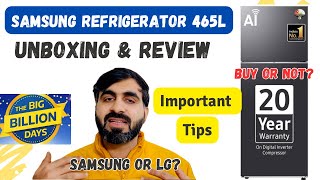 SAMSUNG 465L Frost Free Double Door 2 Star Refrigerator Unboxing amp Review Model noRT51CG662BB1TL [upl. by Milda]