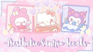 Aesthetic Sanrio icon decals  decal ids  For your Royale high journal Bloxburg Etc ᄒᴥᄒ [upl. by Frick]