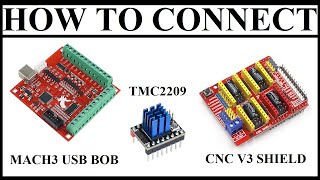 CNC BUILD PART 29  WIRING MACH3 USB BOB  CNC V3 SHIELD  TMC2209 DRIVER FOR Z AXIS [upl. by Noired659]