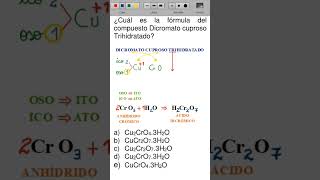 química quimicaperfecta ciencia ¿Cuál es la fórmula del compuesto dicromato cuproso trihidratado [upl. by Riti]