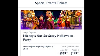 Whats the better value at Magic Kingdom A Halloween party ticket or single daypark hopper ticket [upl. by Nauaj]