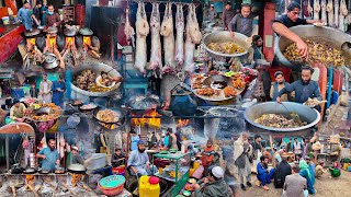 Breakfast in Afghanistan  Traditional morning street food  Shinwari Karahi  Liver Fry [upl. by Odella810]