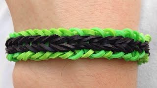 Como fazer pulseiras de elástico Triple Falsa LoomBands sem tear [upl. by Schrick101]