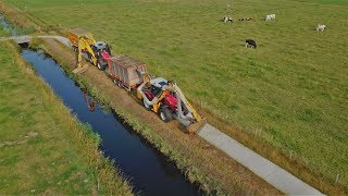 Veluwekamp met 2x Massey Ferguson  HERDER MAAI ZUIGCOMBINATIE  Bermmaaien  NL [upl. by Aninep237]