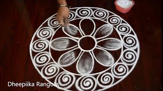 Easy Sankranthi Muggulu🌹Freehand Pongal 2023 Kolam🌹Sankranthi Rangoli🌹Pongal DheepiikaRangolis [upl. by Nahseez31]