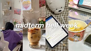 study vlog ‧₊˚🖇️ 6 AM productive midterms week vlog 🌷days before exam early mornings study cram [upl. by Leachim621]