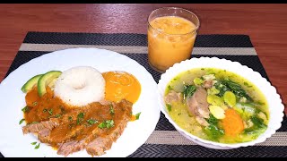 ♨️🍲CALDO BLANCO CON HABAS CARNE AL JUGO CON PURÉ DE ZAPALLO Y JUGO DE TOMATILLO🇪🇨 almuerzo [upl. by Rakia320]