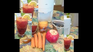 How to make pomegranatecarrot juiceWie man GranatapfelKarottenSaft macht [upl. by Rubina]