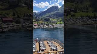 Geiranger Norway 🇸🇯 stunning view with beautiful surround 🌄🏔️🌳🏞️ [upl. by Anoval]