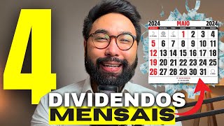 4 AÇÕES de DIVIDENDOS MENSAIS [upl. by Pavier]