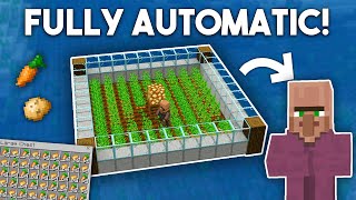 SIMPLE 119 FULLY AUTOMATIC CROP FARM TUTORIAL in Minecraft Bedrock MCPEXboxPS4SwitchWindows10 [upl. by Dur]