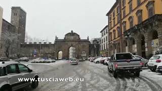 La nevicata a Viterbo Bagnaia e La Quercia [upl. by Ahselrak]