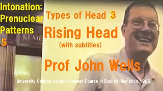 Professor John C WellsIntonation Prenuclear Patterns5Rising HeadUCL Summer Course 1995 [upl. by Wood]