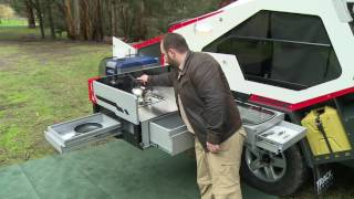 Tvan Camper Trailer  Using the Premium Kitchen [upl. by Ocsisnarf]