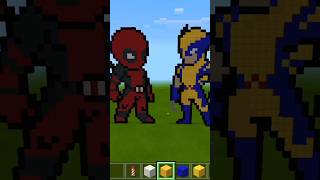 Wolverine x Deadpool 🙃🙃deadpool3 minecraft pixelart [upl. by Attennek]