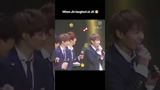 When jin laughed at jk in 2014 then next year in 2015 he 🤣wordwidehandsomejin jkkimseokjin [upl. by Vidal729]