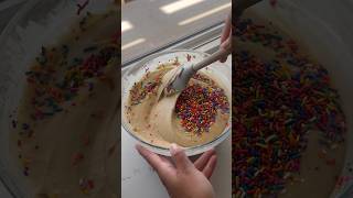 vegan funfetti cake 🌈🎂 funfetti funfetticake veganbaking [upl. by Jabe904]