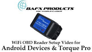 BAFX Products WiFi OBD Reader Setup Video [upl. by Thgiled]