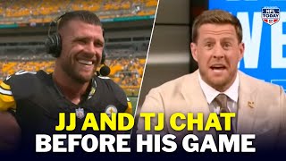 JJ Watt interviews TJ Watt before a game 😂  NFL Today [upl. by Leagiba]