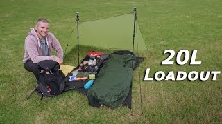 20L CAMPING KIT LOADOUT  Quechua MH500 20 Litre Backpack Decathlon [upl. by Lai]