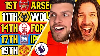 REACTING TO OUR PREMIER LEAGUE TABLE PREDICTIONS 2425 [upl. by Afnin]