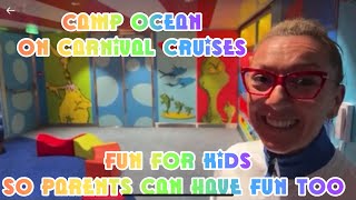 CAMP OCEAN ON CARNIVAL CRUISE LINE FOR KIDS AGES 011 To have fun so adults get to have fun too [upl. by Sirmons]