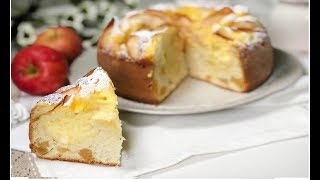 TORTA DI MELE E CREMA PASTICCERA  RICETTA SENZA BURRO SENZA OLIO [upl. by Gascony]