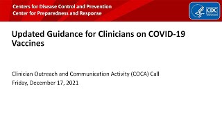 Updated Guidance for Clinicians on COVID19 Vaccines [upl. by Arden107]