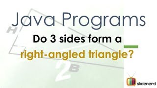 29 Java Test if 3 sides make Right Angled Triangle [upl. by Barnet361]