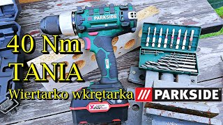 Wiertarko wkrętarka Parkside PABS 20Li E6 bity i wiertła w zestawie [upl. by Ilojna]