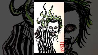 Day 8 abadonBeetlejuice abadon beetlejuice aew wwe artober illustration timelapse fanart [upl. by Zelten]