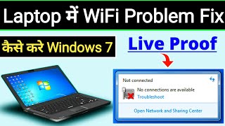 Windows 7 Laptop Wifi Problem Fix  Solve Wifi Problem In Windows 7 Laptop [upl. by Kurman749]