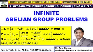 Example of Abelian Group  Example of Infinite Abelian Group  Group Theory Discrete Mathematics [upl. by Nekial398]